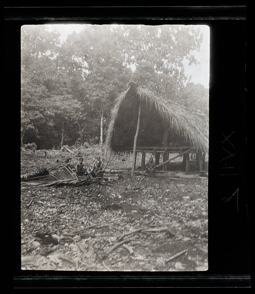 [Manum Island, New Guinea] Plaiting the Ornamental Thatch for the Chief&rsquo;s House
