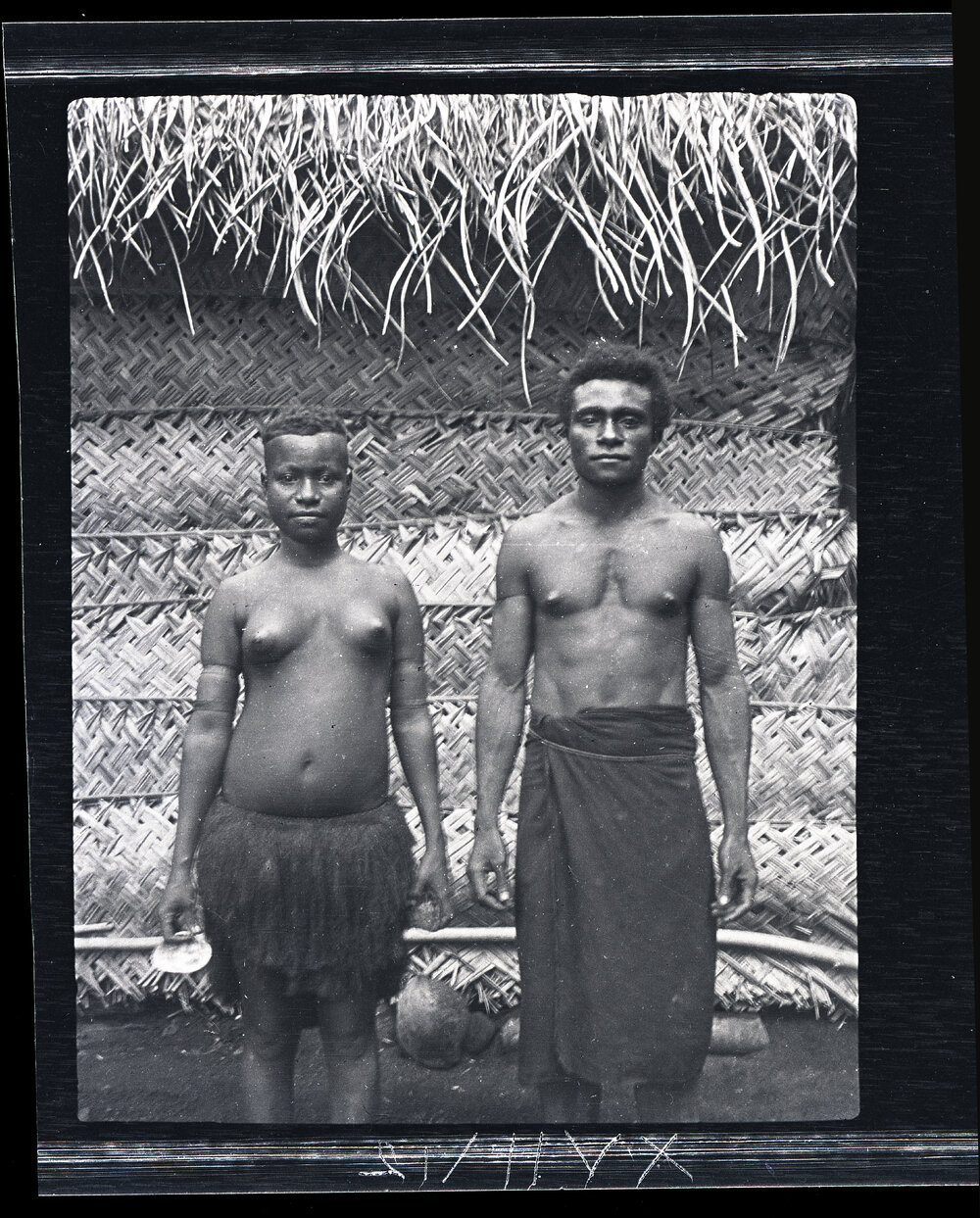 [Manum Island, New Guinea] Joseph and his Wife Gigira Outside my [Wedgwood's] House