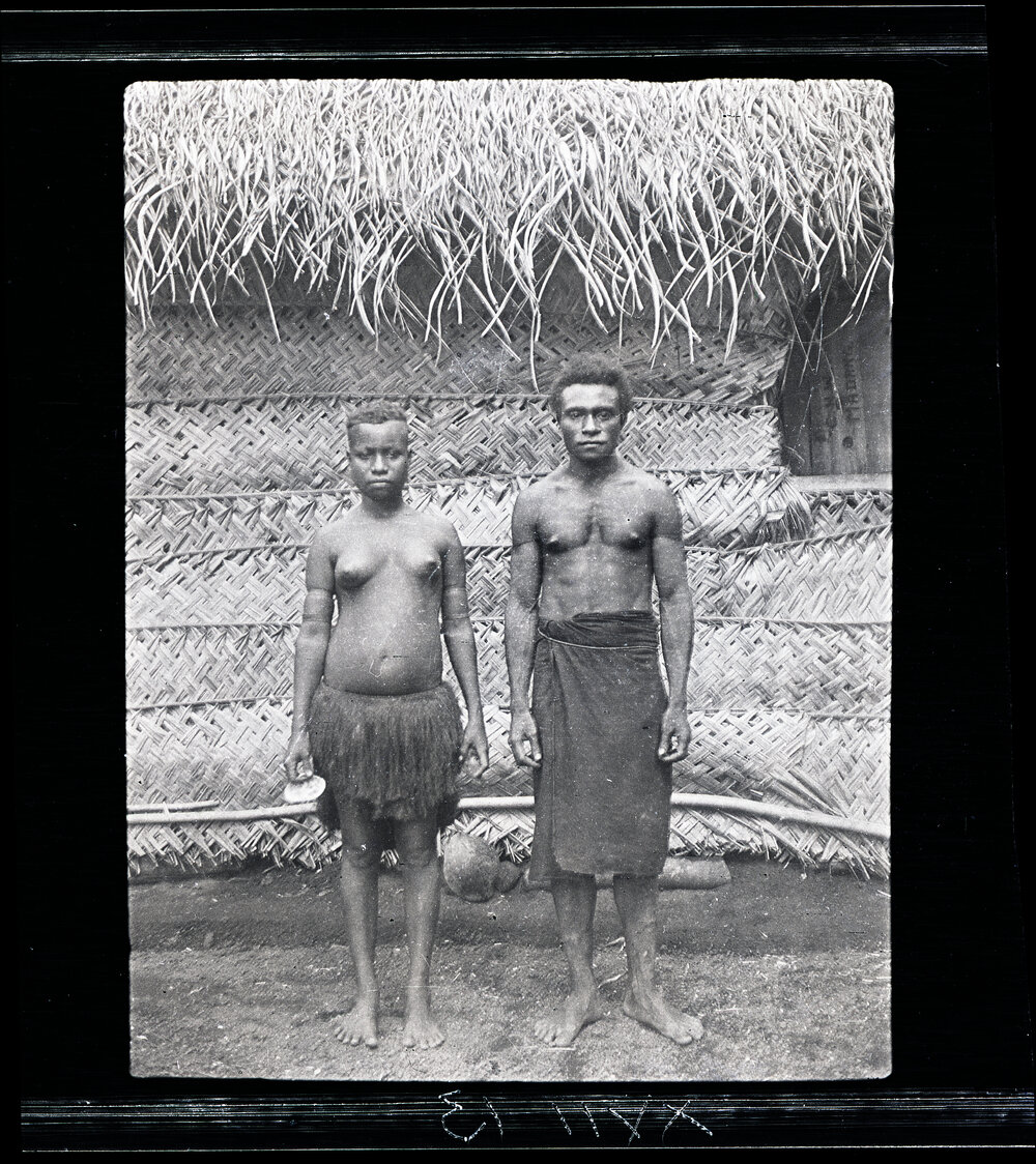 [Manum Island, New Guinea] Joseph and his Wife Gigira Outside my [Wedgwood's] House
