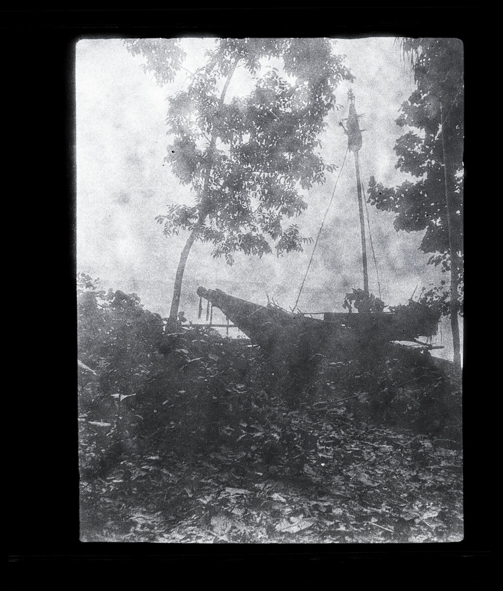 [Manum Island, New Guinea] The Boromwamwamwa Canoe Drawn up onto High Land