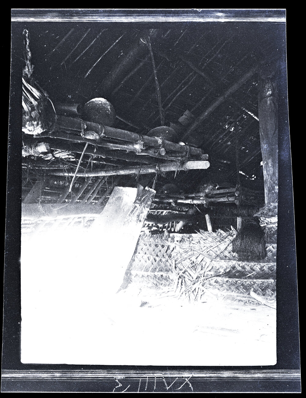 [Manum Island, New Guinea] The Inside of Aupo&rsquo;s House. The Fireplace and Shelf