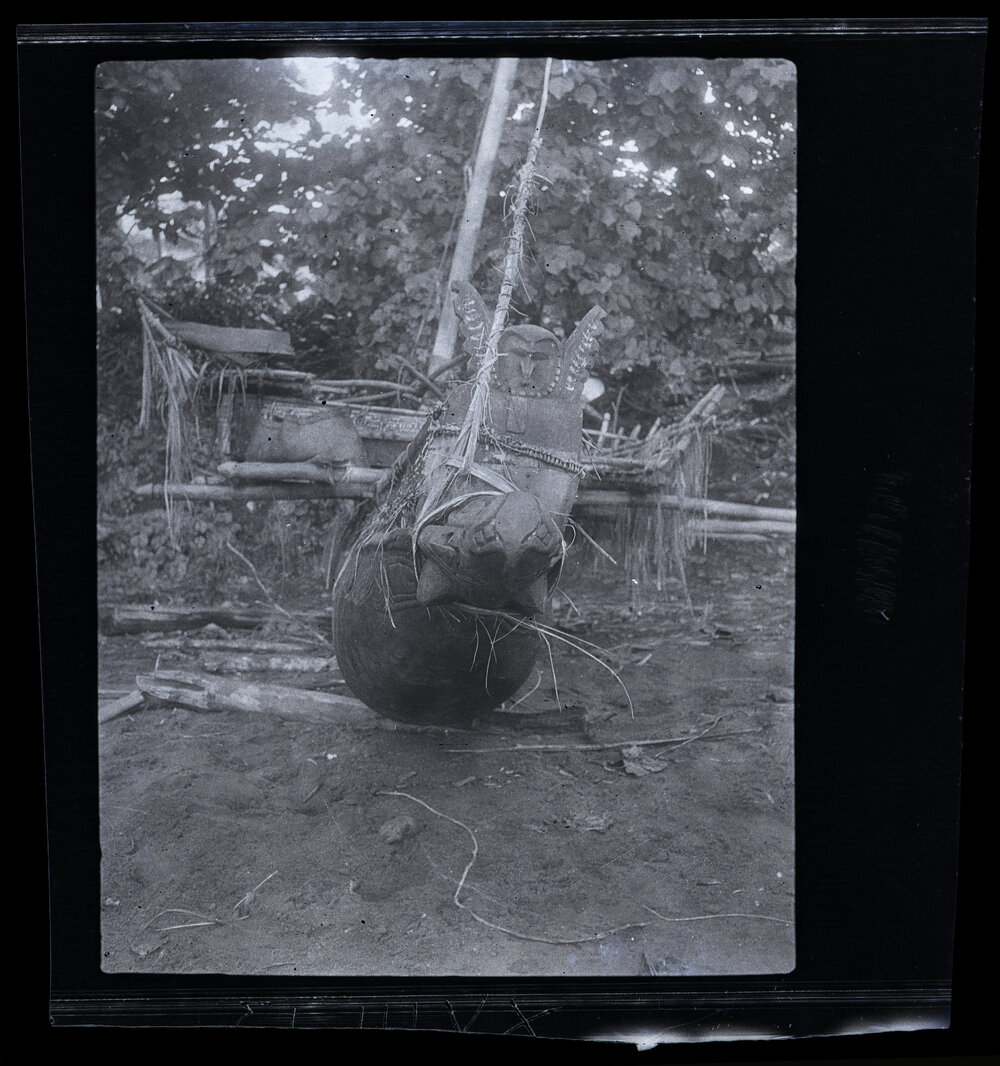 [Manum Island, New Guinea] End View of Mamboti&rsquo;s Overseas Canoe 
