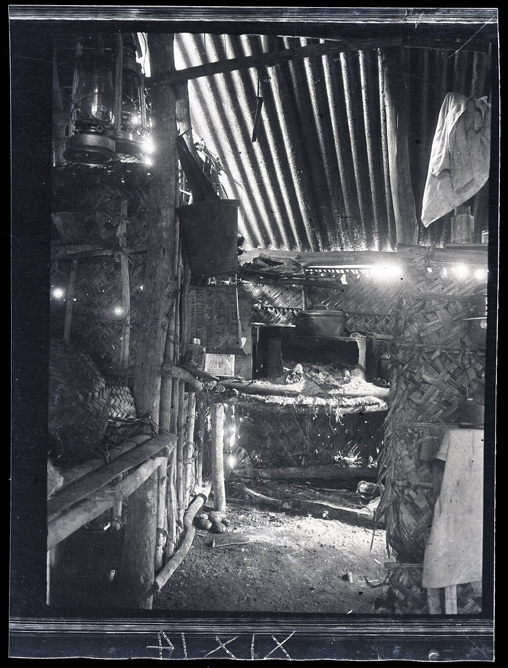 [Manum Island, New Guinea] Inside my [Wedgwood's] House