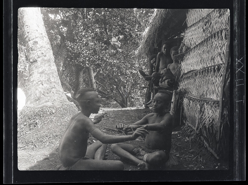 [Manum Island, New Guinea] Two Children Playing Cat&rsquo;s-Cradle