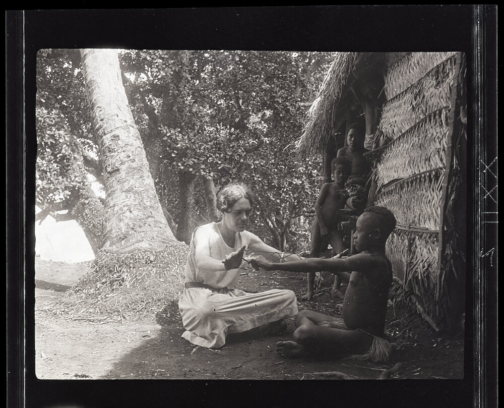 [Manum Island, New Guinea] Self [Wedgwood] Playing Cat&rsquo;s-Cradle With Another