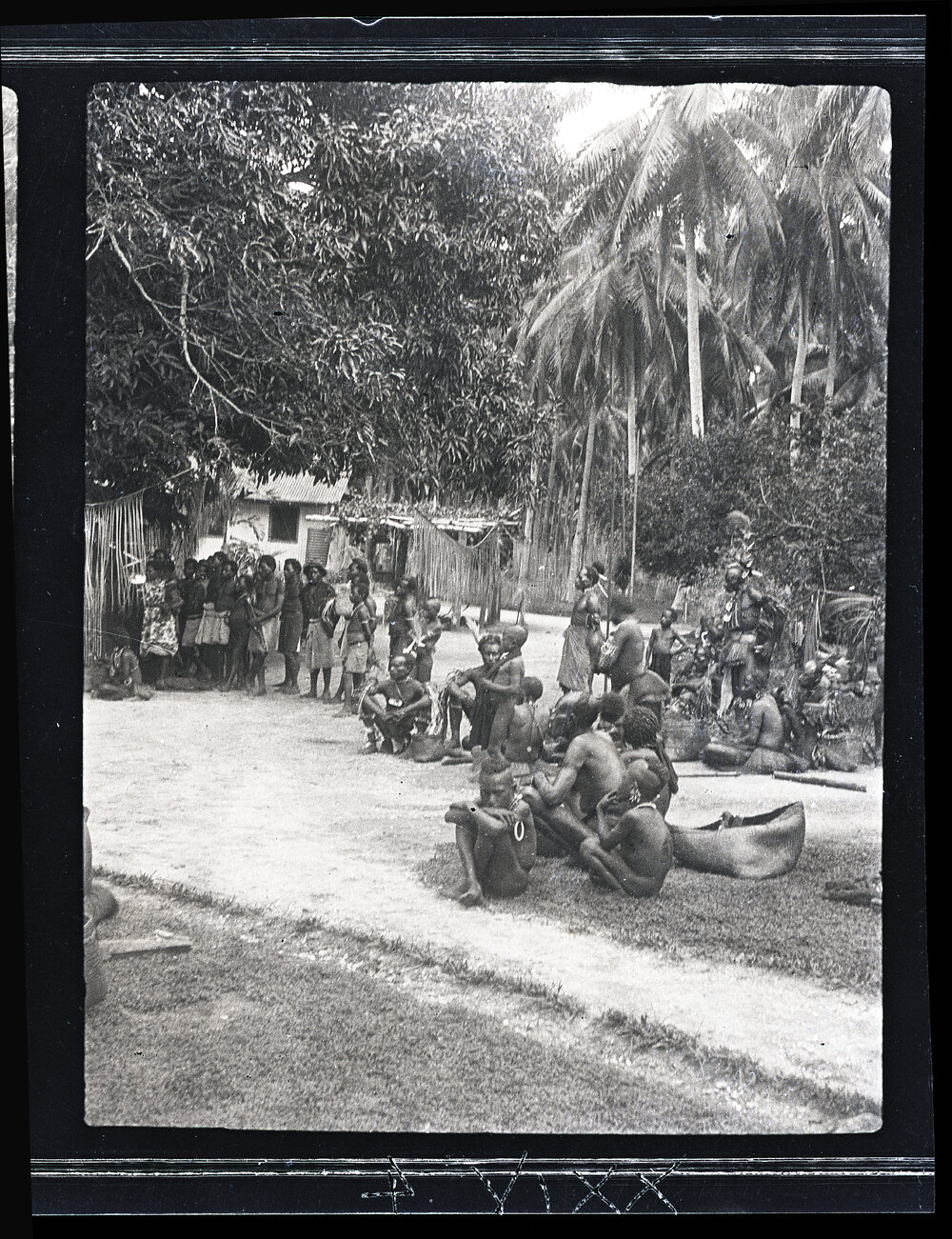 [Manum Island, New Guinea] Men from Boroi, Awar etc Watching the Dancing