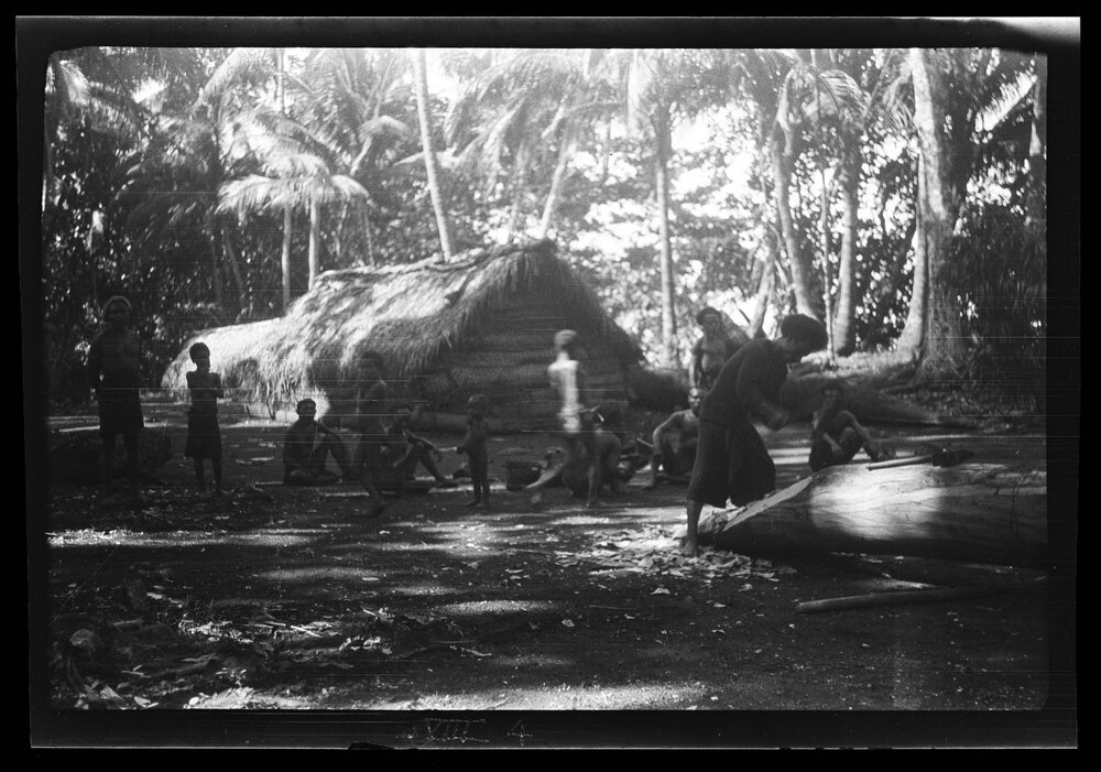 [Manum Island, New Guinea] Mamboti Shaping his new Canoe