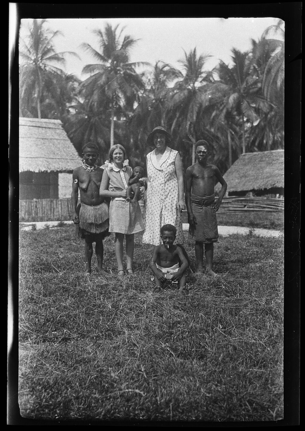 [Manum Island, New Guinea] Mrs Wauchope, Pat and a Woman and Baby from the Hinterland
