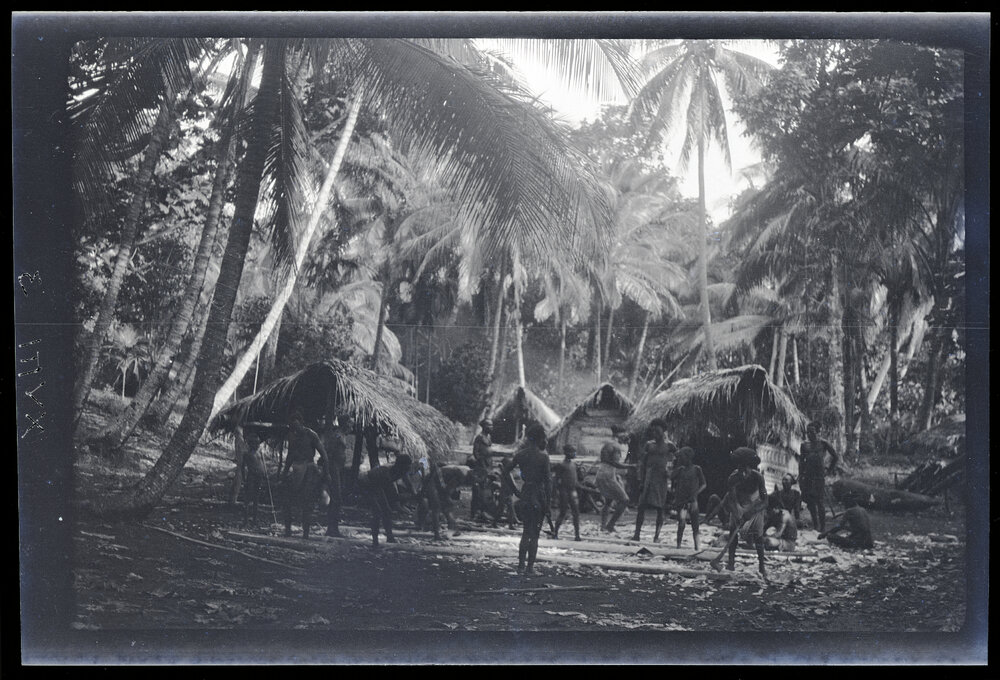 [Manum Island, New Guinea] Preparing Canoe Planks in Mamboti&rsquo;s Place 