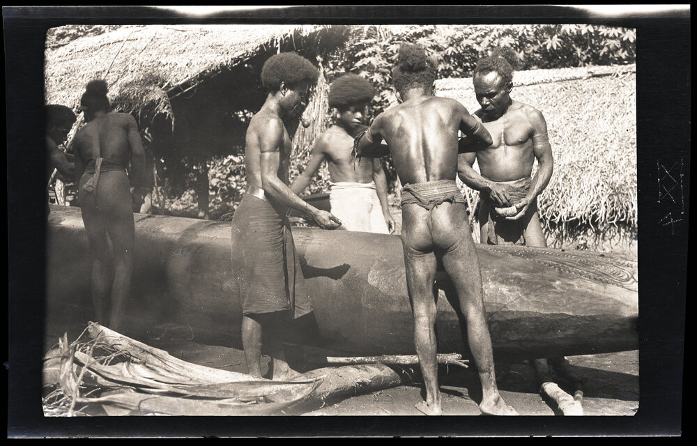 [Manum Island, New Guinea] Canoe Painting at Yabururu's