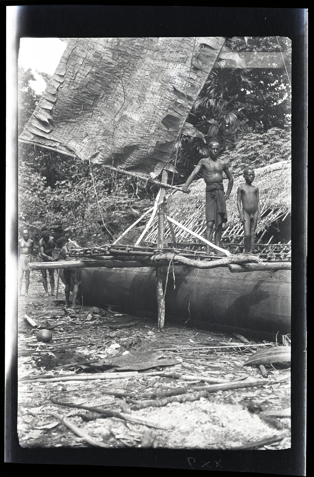 [Manum Island, New Guinea] Canoe Painting at Yabururu's