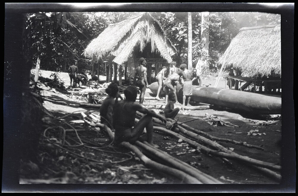 [Manum Island, New Guinea] Painting the Buriata Canoe at Gabuzi's