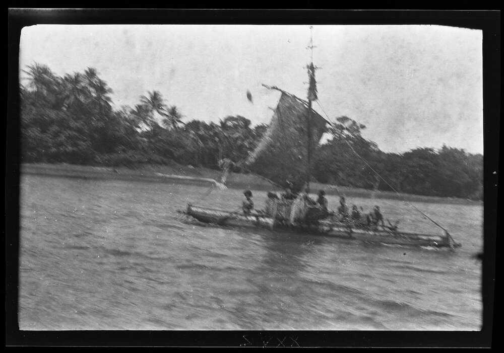 [Manum Island, New Guinea] Mamboti's New Canoe Taken from the Deck of the New Waia Canoe