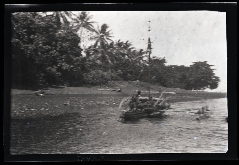 [Manum Island, New Guinea] Mamboti's New Canoe Taken from the Deck of the New Waia Canoe