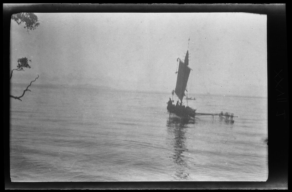 [Manum Island, New Guinea] The Waia Canoe Returns from Overseas, circa 9 am
