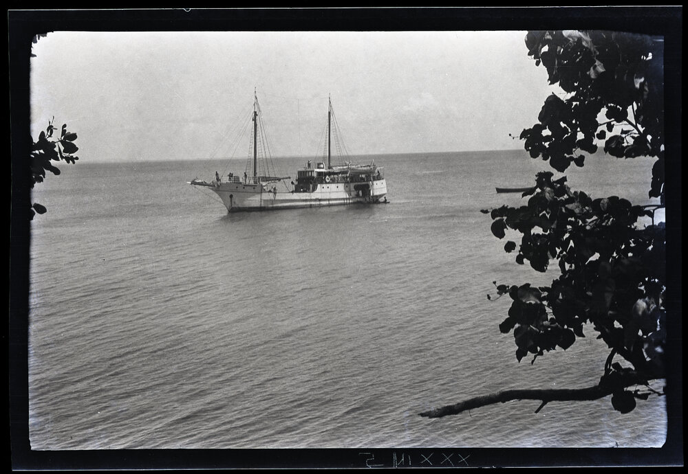 [Manum Island, New Guinea] The Stella Maris Anchored off Tsokali