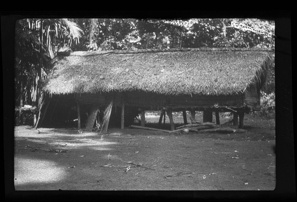 [Manum Island, New Guinea] Oilo'obubu's House at Gaura, Shut Up while he and his Wife are away Working in their Gardens