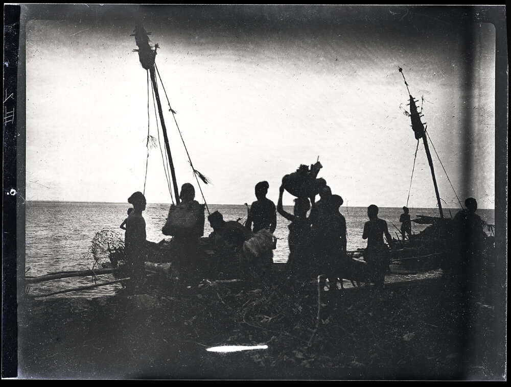 [Manum Island, New Guinea] Bringing Food and Cargo to the Canoe