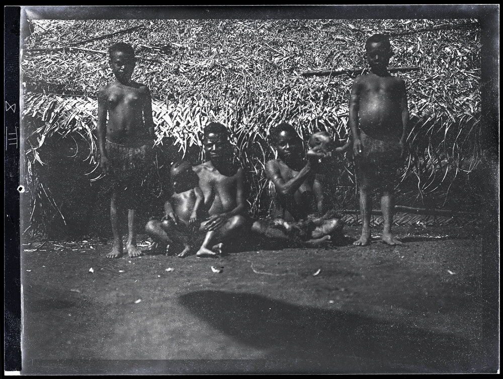 [Manum Island, New Guinea] &rsquo;Osinegu and Zabe&rsquo;s Wife with Some of the Homestead Children at Intau&rsquo;s