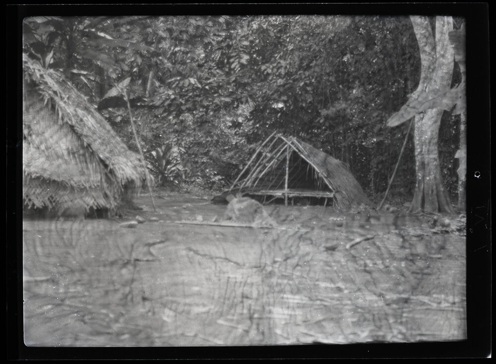 [Manum Island, New Guinea] Uburam's Homestead with Ade&rsquo;e&rsquo;s Maternity Hut in Process of Being Built