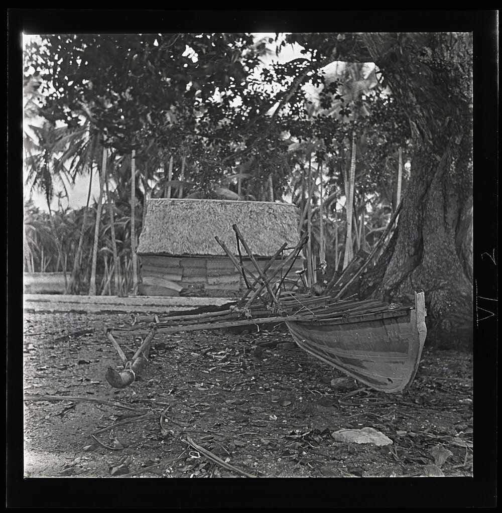 [Narau] A Present-Day Fishing Canoe Drawn up in the Shade of the Same Tree