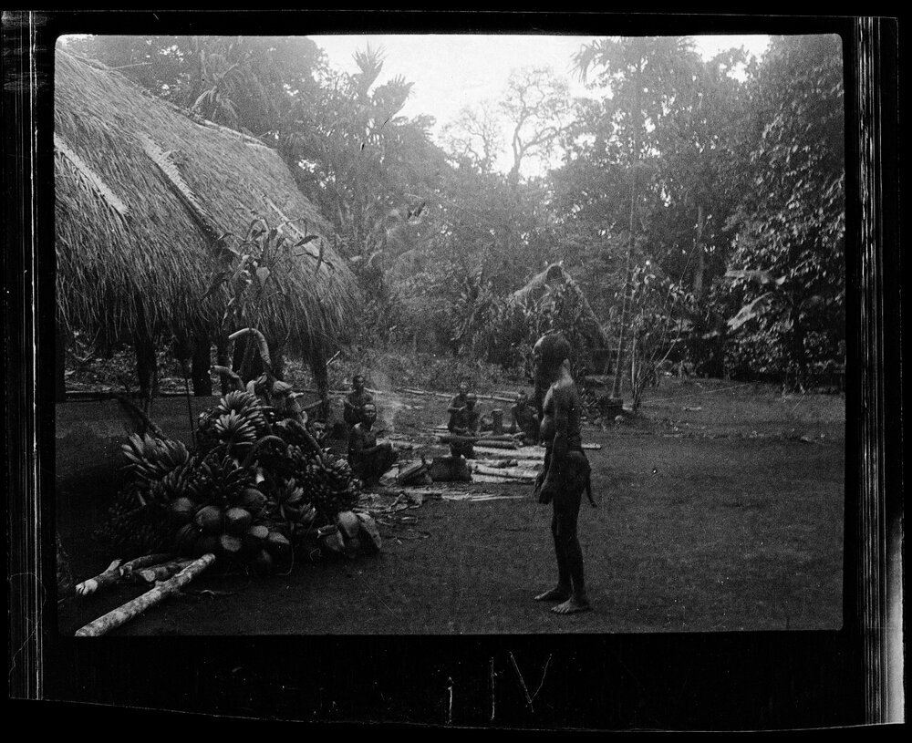 [Manum Island, New Guinea] Some of the Food Set out in Front of Arorŋabia&rsquo;s New house