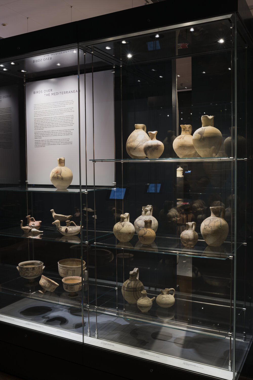 Pots on Display in The Sky and the Sea Exhibition: Ancient Cypriot Art at Nicholson Museum