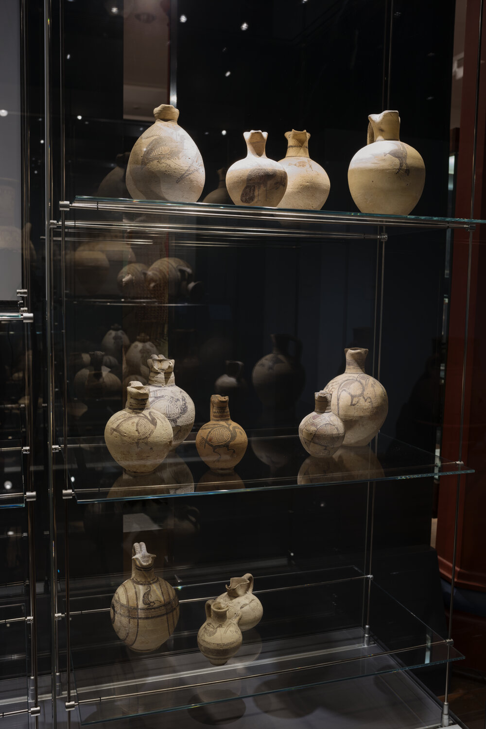 Pots on Display in The Sky and the Sea Exhibition: Ancient Cypriot Art at Nicholson Museum