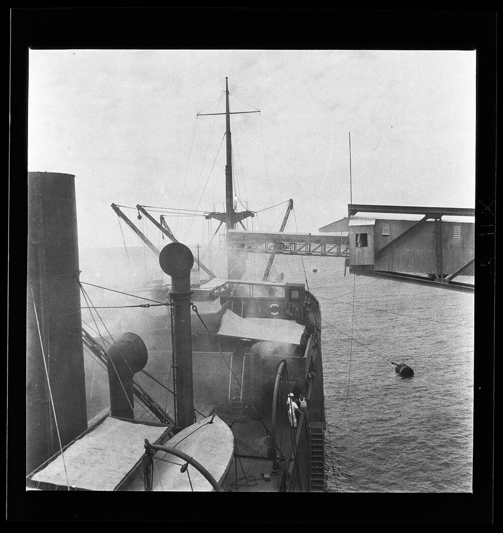 [Narau] Loading Phosphate into the Trentbank. The Right Arm of the Cantilever Loading the Forward Hold.