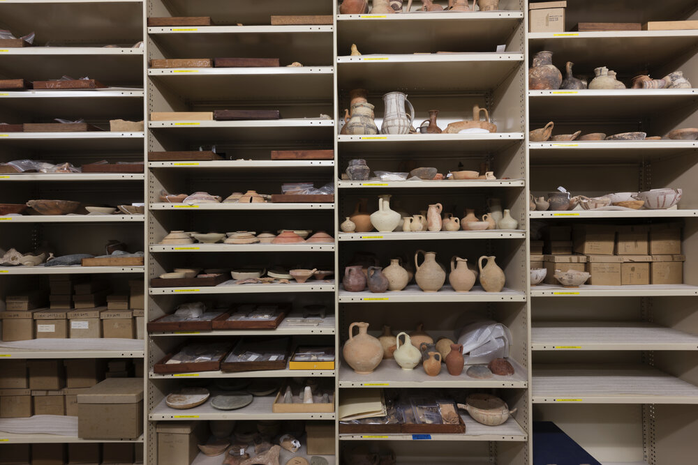 Pots on Shelves in the Nicholson Museum Store