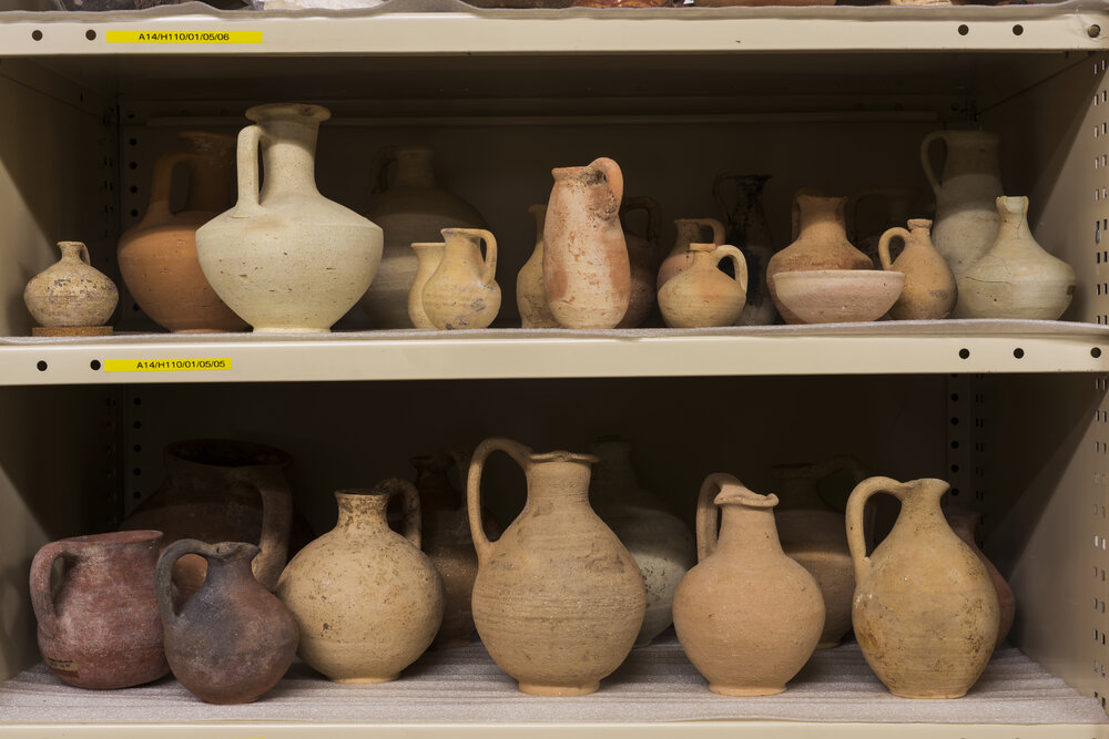 Pots on Shelves in the Nicholson Museum Store