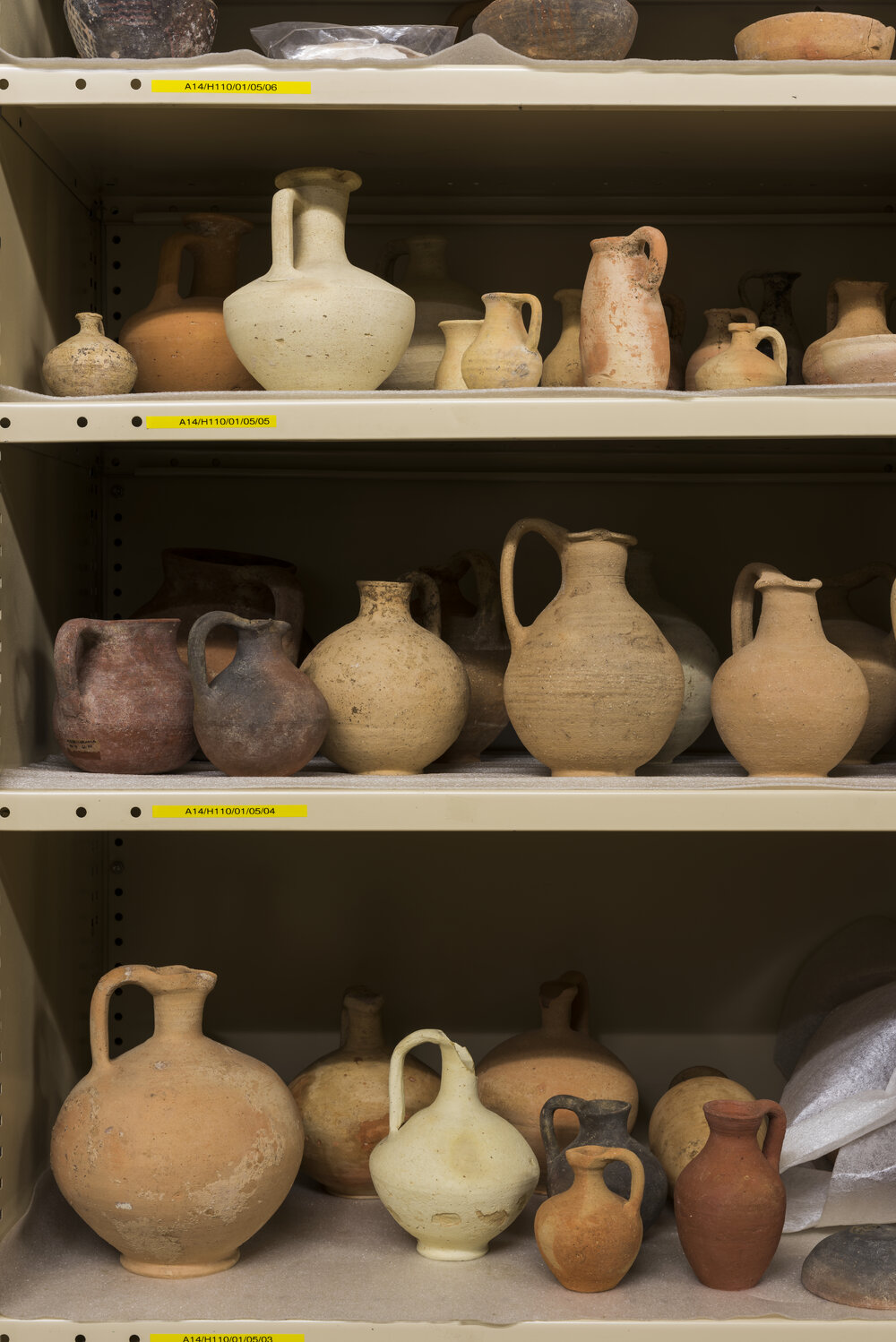 Pots on Shelves in the Nicholson Museum Store