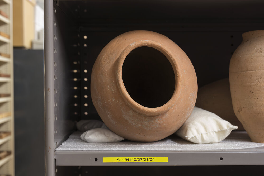 Pots on Shelves in the Nicholson Museum Store