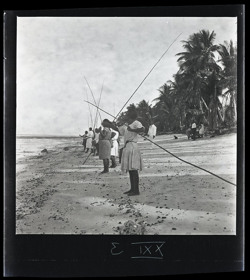 [Narau] Women Lined up on the Beach Preparing for the Competition