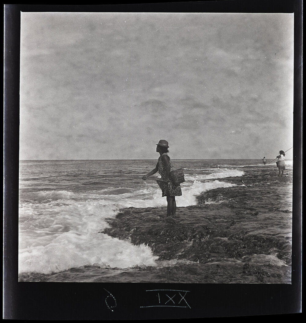 [Narau] One of the Women Fishing at the Edge of the Reef