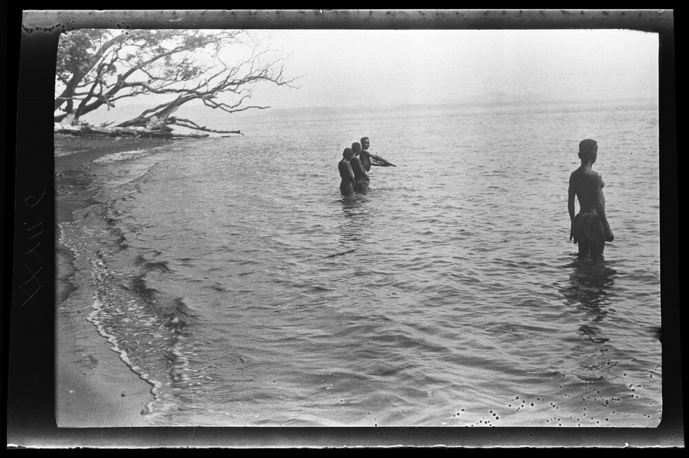 [Manum Island, New Guinea] Children Fishing with Small Traps