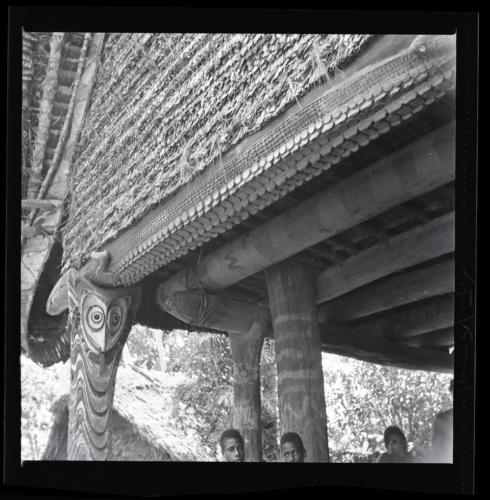 Detail of Thatched Building Ceiling and Posts