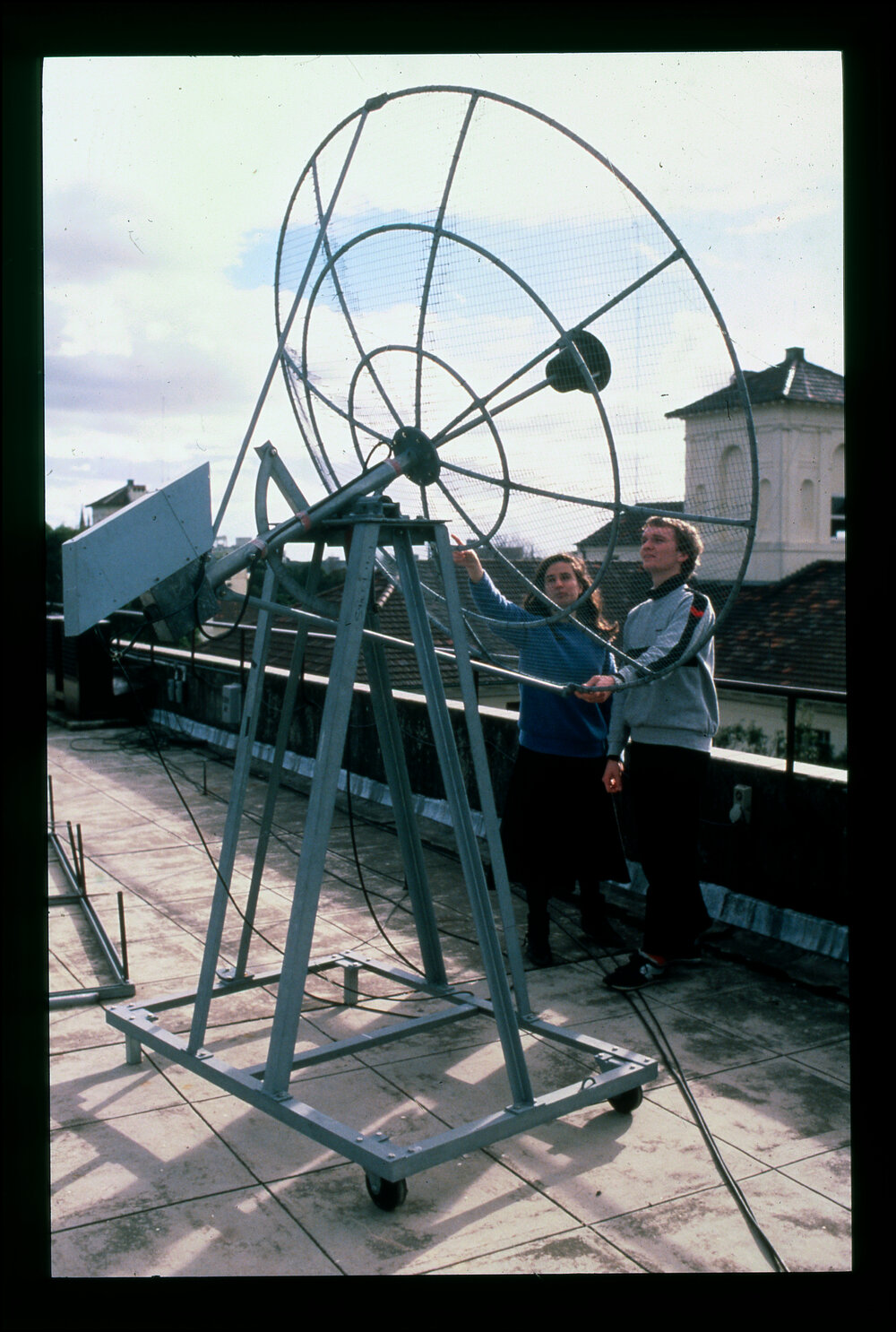 Third Year Physics Students using a Radio telescope
