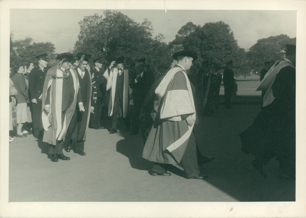 Ad Eundem Gradum Degrees Conferred Upon the Rt. Hon. Viscount Jowitt and Dean Erwin Griswold, Academic Procession