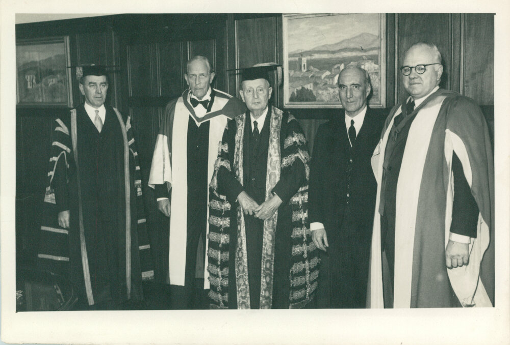 Ad Eundem Gradum Degrees Conferred Upon the Rt. Hon. Viscount Jowitt, Lord High Chancellor of England, Dean Erwin Griswold, Dean of Harvard Law School