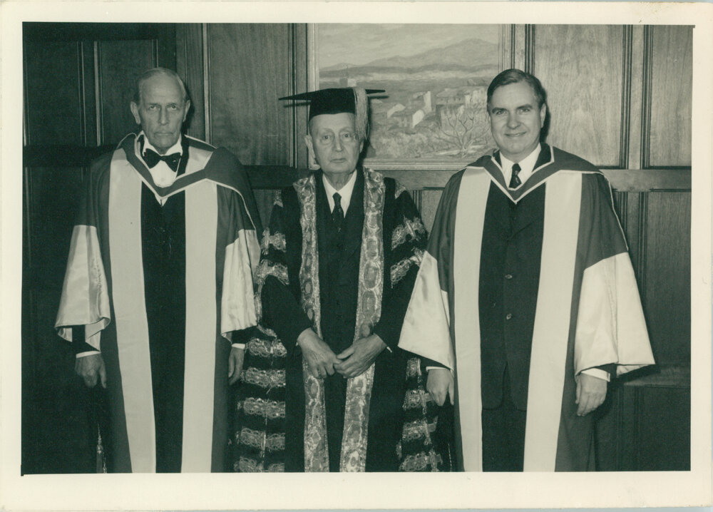 Ad Eundem Gradum Degrees Conferred Upon the Rt. Hon. Viscount Jowitt, Lord High Chancellor of England, Dean Erwin Griswold, Dean of Harvard Law School