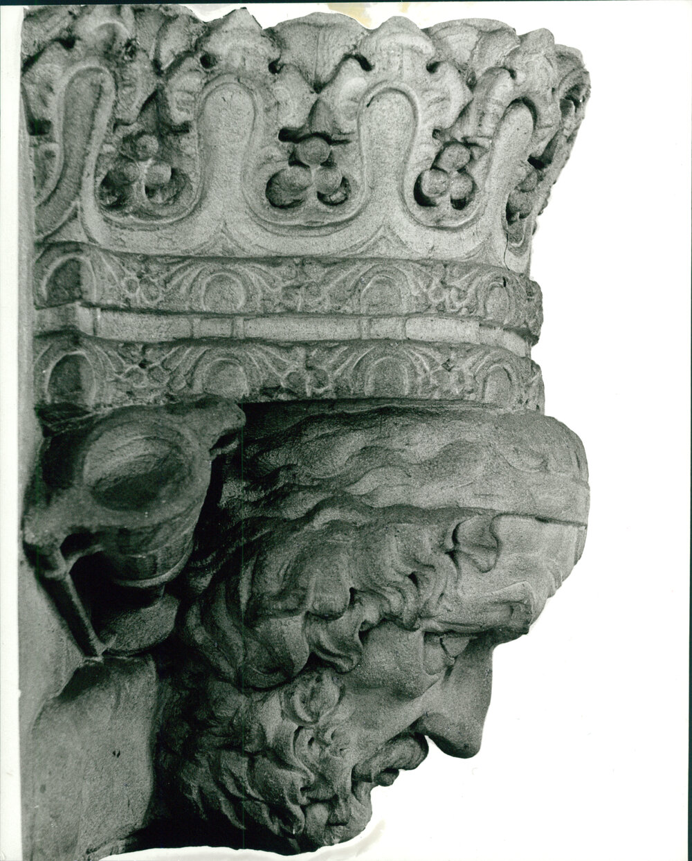 Carved Portrait Head of Homer in the Professorial Board Room