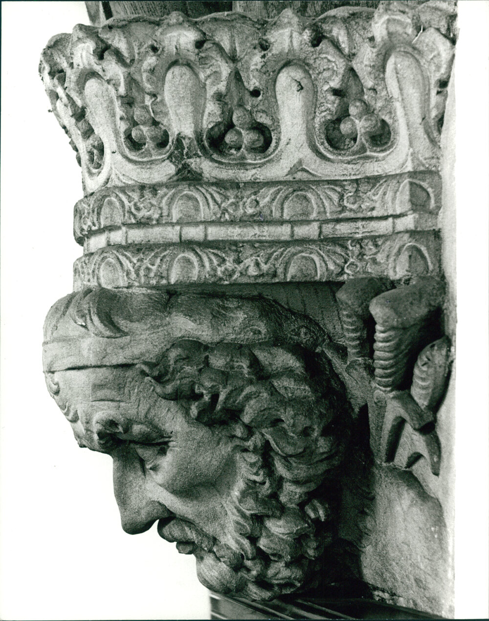 Carved Portrait Head of Homer in the Professorial Board Room