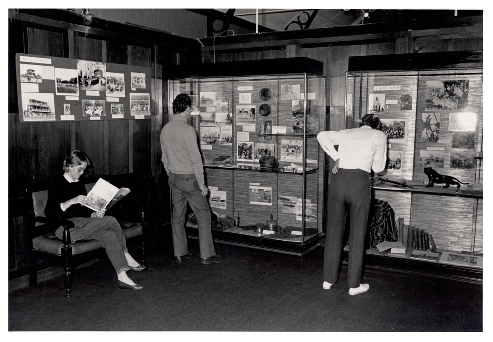 Visitors Looking at a Display in the Macleay Museum