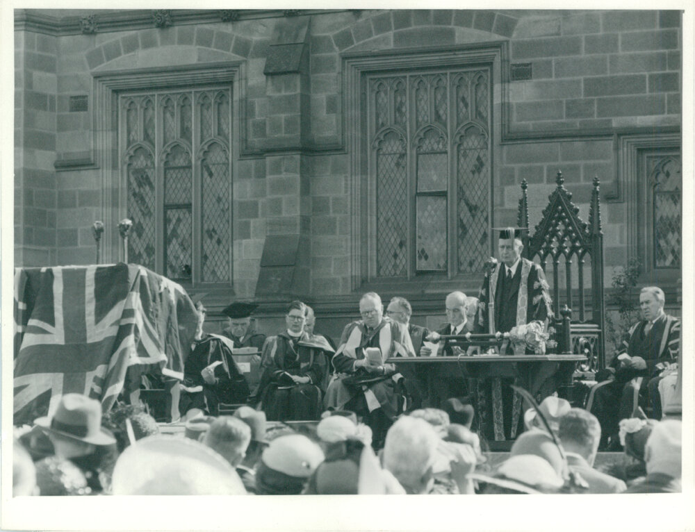 Charles Bickerton Blackburn Presiding over Ceremony of Commemoration of Benefactors