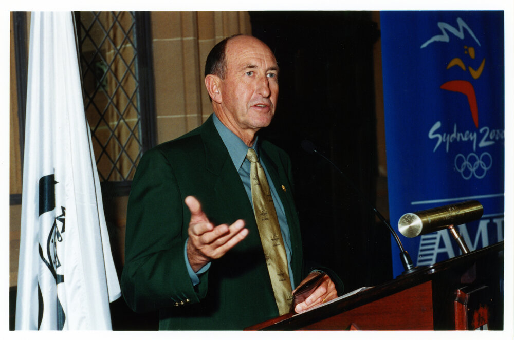 Olympic Runner Herb Elliott Speaks at Sydney Olympics Event in MacLaurin Hall