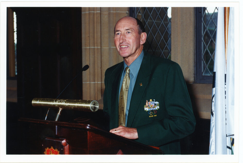 Olympic Runner Herb Elliott Speaks at Sydney Olympics Event in MacLaurin Hall