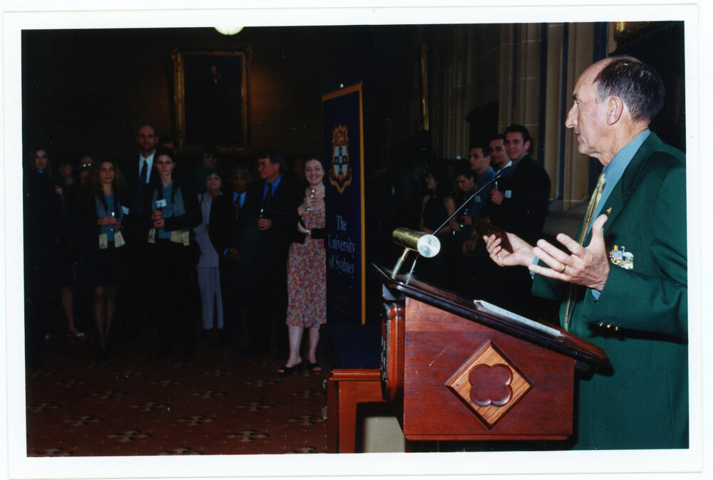 Olympic Runner Herb Elliott Speaks at Sydney Olympics Event in MacLaurin Hall