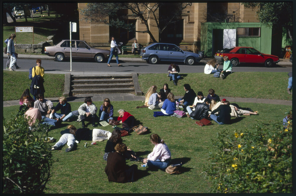Students in the Isabel Fidler Memorial Garden