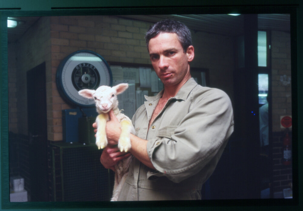 Veterinary Clinic Student with Lamb